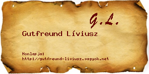 Gutfreund Líviusz névjegykártya